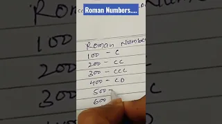 Roman Numbers for 100, 200, 300, 400, 500, 600, 700, 800, 900, 1000 #roman #shorts #math #maths