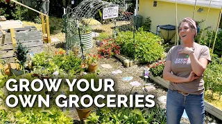 She Grows 80% Of Her Produce For a Family of 5 🏡 | Suburban Garden Tour