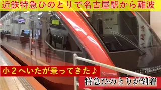 近鉄特急ひのとりに小2へいたが名古屋駅から大阪難波駅まで乗って来た