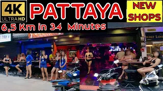 Pattaya Soi Buakhao 4K 6,5 Km Tour-Police Check Point-Road Work at Tree Town-Hidden Club-Thailand