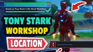 Emote as Tony Stark in the Stark Workshop | Fortnite Emote as Tony Stark |  Star Workshop Location