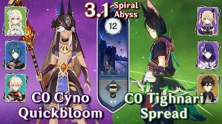Spiral Abyss 3.1 - C0 Cyno Quickbloom & C0 Tighnari Spread | Floor 12 Full Stars | Genshin Impact