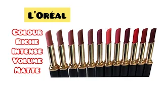 L’ORÉAL Colour Riche Intense Volume Matte Lipstick | Lip Swatches