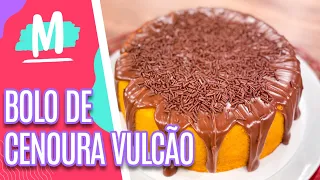 Surpreenda na sobremesa com esse BOLO DE CENOURA VULCÃO- Mulheres (20/04/23)