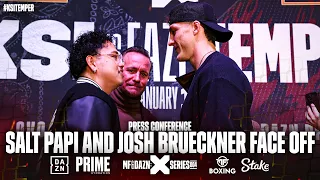 Salt Papi and Josh Brueckner FACE OFF at KSI vs Faze Temper press conference | Misfits Boxing