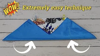 Just a square piece of fabric with this folding technique make a bag in few minutes