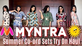 MYNTRA BEST CO-ORD SETS | Huge Myntra Co-Ord Sets Haul + Styling Tips #myntra #cordset #summervibes