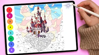 Air Castle. Coloring Page By Numbers