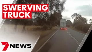 Dashcam vision of a truck driver’s frightening run in the Adelaide Hills | 7NEWS