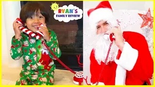 Real Santa Claus Calling Ryan and Family Fun Kids decorating Christmas Tree!!!