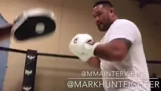 Mark Hunt reunites with Ray Sefo to hit mits in preparation for Brock Lesnar fight at UFC 200