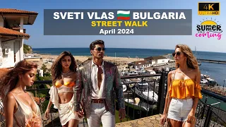 Walking 🛥️ Sveti Vlas ☀️Before the season 🇧🇬 Bulgaria - April 2024 -4k 60FPS