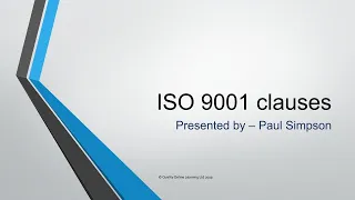 Structure & Clauses of ISO 9001