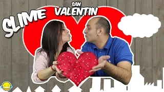 SLIME DE SAN VALENTÍN!! Regalo Slime con brillos y perlas satisfactorio de enamorados!!