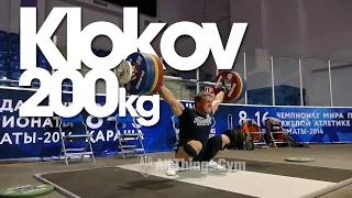 Dmitry Klokov 200kg Snatch 2014 Almaty Training Hall World Championships