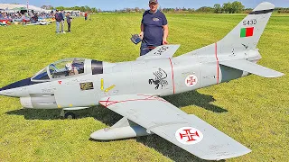 XXXL 49KG FIAT G-91 SCALE 1:2,7 RC TURBINE JET FLIGHT DEMONSTRATION