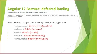 Angular 17 Feature defer loading | Deferrable views | Lazy loading components | Angular 17 Tutorial