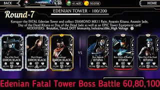 Edenian Fatal Tower Boss Battle 60,80,100 Fight + Reward | MK Mobile