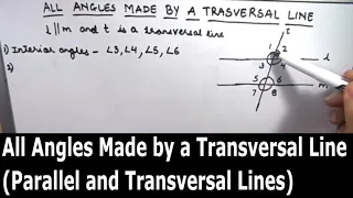 Angles made by transversal line in between two parallel lines / Parallel Lines and Transversal