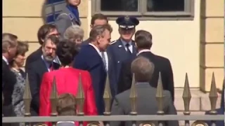 President Reagan at the Arrival Ceremony in Helsinki, Finland on May 27, 1988