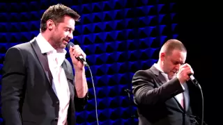 The Confrontation, Russell Crowe & Hugh Jackman, NYC Indoor Garden Party 3