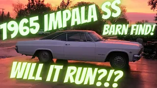 Will It Run?!? 1965 Chevrolet Impala SS Resurrection! Parked for several years in a Barn!
