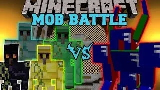 Diamond Golem, Emerald Golem, Gold Golem and Obsidian Golem Vs. Apis - Minecraft Mob Battles