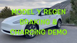 Tesla Model Y Regen Braking & Charging on Mountain