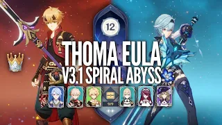 Burgeon Thoma Ayato & Eula Lisa Mondstadt Mommies - V3.1 Spiral Abyss Floor 12 Genshin Impact