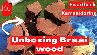 Unboxing Braai wood from Cooking On Fire Part 1 - Kameeldoring & Swarthaak