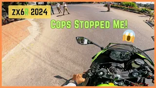 First city ride on ZX6R 2024 | Stopped by Cops! #Dude6R #kawasaki #ninja #zx6 #2024