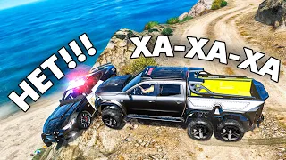 ПОЛИЦЕЙСКАЯ ПОГОНЯ В GTA 5 ONLINE ЗА 6X6 НА МУСТАНГАХ!