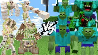 All Golem Vs All Zombie in Minecraft