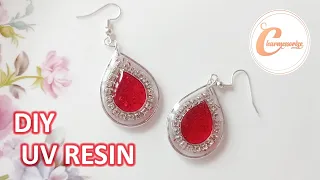 UV レジン | DIY UV Resin Craft & Accessories |No mold Make your own Bezel Frame | UV resin earrings