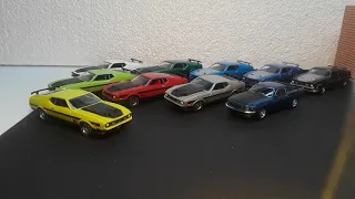 Let's check out a bunch of Mustang Mach 1 from auto world kyosho Johnny Lightning 1/64 diecast cars