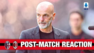 Coach Pioli and Florenzi | post-match reactions | Bologna v AC Milan