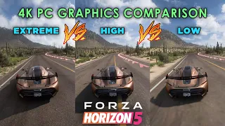 Forza Horizon 5 - Graphics Comparison 4K PC (Extreme-High-Low)