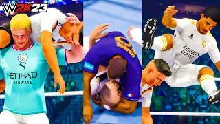 WWE 2K23 - RONALDO, MESSI , NEYMAR, MBAPPE & HAALAND ! 20 MEN ROYAL RUMBLE MATCH AT WRESTLEMANIA !