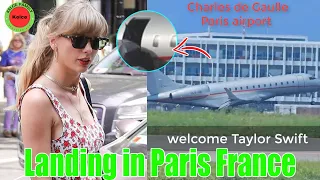 OMG! Taylor Swift's private plane LANDS at Charles de Gaulle airport Paris France