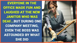 They laughed at the deaf janitor...but during company meeting even the boss was astounded by her act