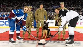 Grizzly the Military Dog Drops the Ceremonial Puck at 2020 Stadium Series