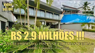 CASA REFORMADA COM 5 SUÍTES E LAZER - JARDIM ACAPULCO - GUARUJÁ