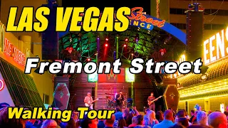 Fremont Street Experience Las Vegas Walking Tour at Night 2024
