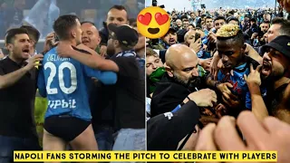 😍 Napoli Fans Storming the Pitch to Celebrate with Players after Winning First Scudetto in 33 Years