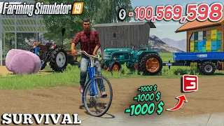 Surviving on FLAT MAP but EVERY 1h GIANTS takes 1000$  | Farming Simulator 19 Timelapse