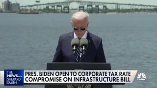 President Joe Biden open to corporate tax rate compromise on infrastructure bill