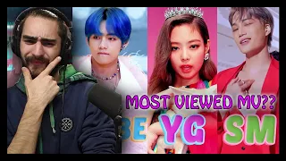 Who Has The Most Viewed KPOP MVS of Each Agency? | Reaction!!