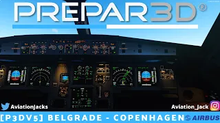 [P3Dv5] FULL FLIGHT | Copenhagen (EKCH) - Belgrade (LYBE) | VATSIM | Air Serbia Fslabs A320 l ASL3W