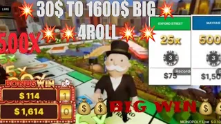 Monopoly live, BIG WIN, 4Rolls (539X3) UNBELIEVABLE STOP ON 500XXX, Mega wheel