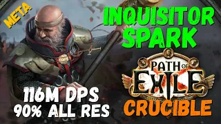 POE 3.22, 3.23 Inquisitor Spark Meta Build, 116M DPS, 90% all res, Ubers